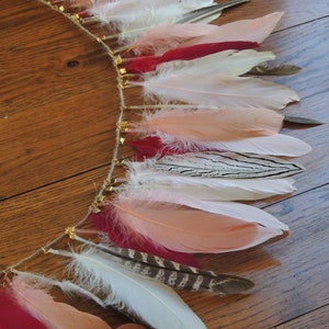 Feather Garland Boho Decor Party Decor Wild Obe Birthday Baby Girl Birthday boho nursery Baby Girl Nursery Decor image 5