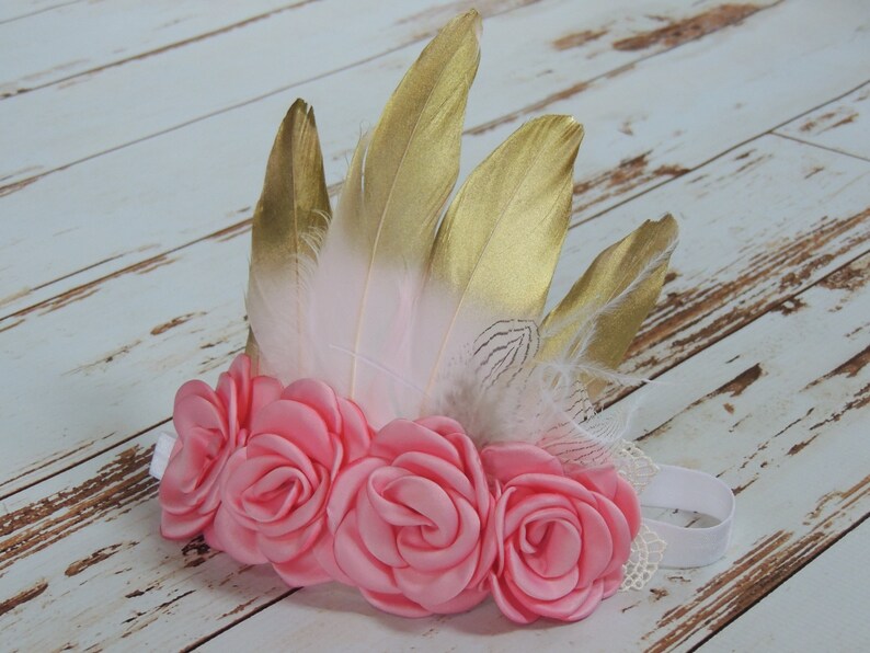 Feather Headband Boho Baby Girl Wild One Birthday Girl Boho Headband Baby Girl Birthday Boho Baby Outfit Boho Girl Clothes First Birthday