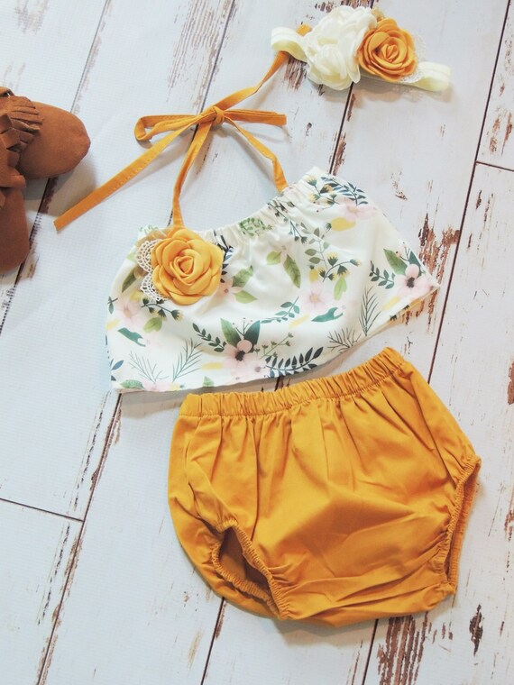 mustard baby girl outfit