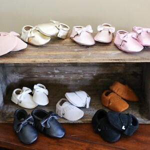 Baby Moccasins Baby Shoes Genuine Leather Suede Baby Girl or Baby Boy Outfit Baby Birthday Outfit Baby Shoes Moccasins image 2