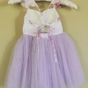 Lavender Floral Birthday Dress for Baby Girl First Birthday Second Birthday image 9