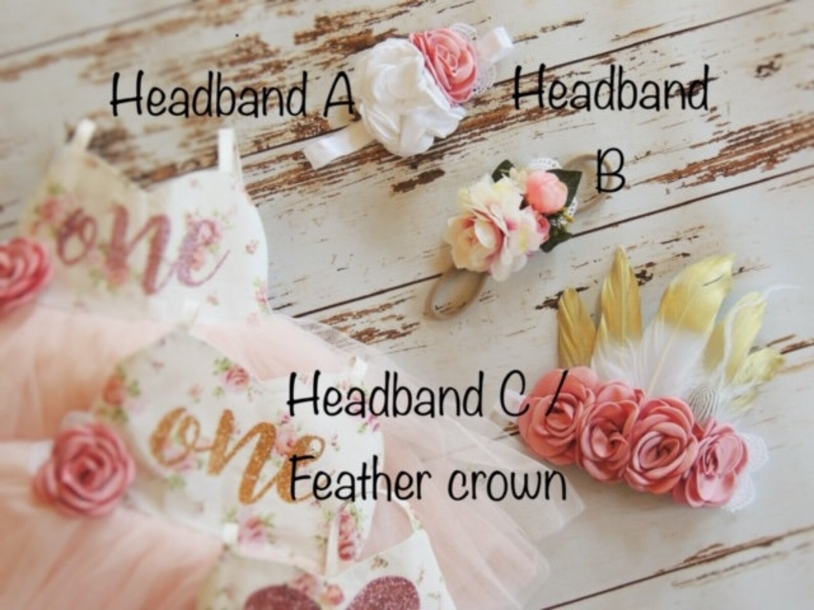 Baby Floral Lapels Sweet Dress with Headband