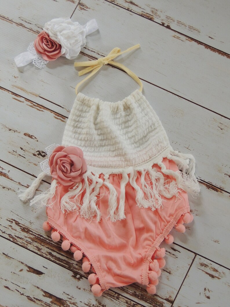 Baby Girl Boho Romper Birthday Outfit Boho Baby Girl Wild One Etsy
