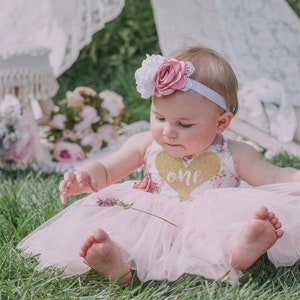 Birthday Dress First Birthday Second Birthday Any Number Girls Pink Tutu Party Dress Outfit Baby Girl Birthday Outfit Boho floral Birthday image 6