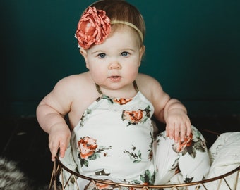 Baby Romper Baby Girl Gift Floral Romper Boho First Birthday Wild One Birthday Outfit Boho Birthday Outfit Baby Girl Birthday Romper