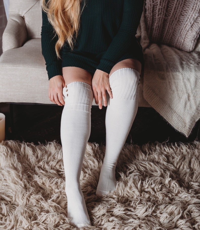Thigh High Sock Cozy Cotton Lounge Socks Super Stretchy Over the Knee Socks Leg Warmers Women/'s Gift Idea Knee Socks