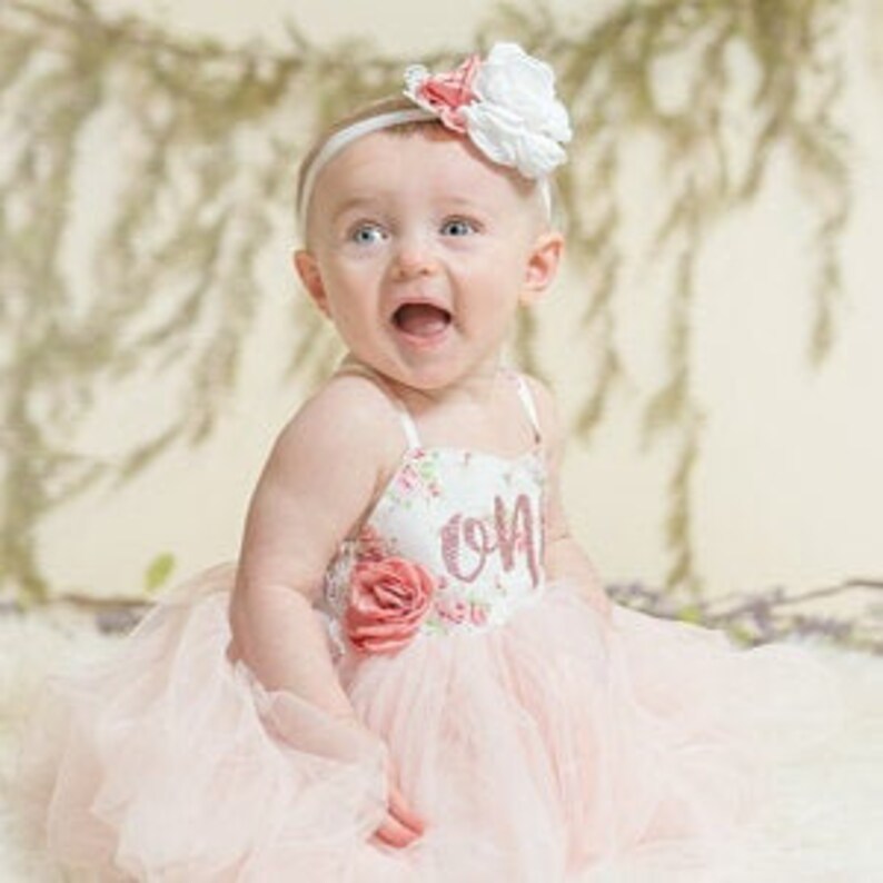 Pink Floral Dress Party Dress Baby Girl Birthday Outfit Etsy
