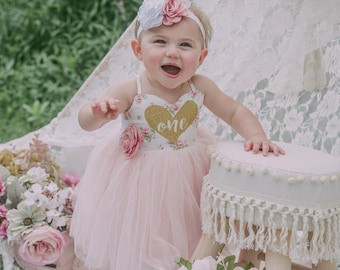 Mädchen-Geburtstags-Outfit Geburtstagskleid Floral Rosa Tutu Kleid Boho Geburtstag Wild One Erster Geburtstag Blumenmädchen Kleid Party Kleid Herbst Geburtstag