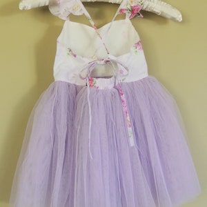 Mermaid First Birthday Dress for Baby Girl Lavender Floral Baby Dress image 6