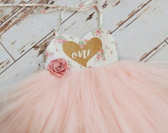 First Birthday Outfit First Birthday Dress Floral Pink Tutu Dress Birthday Outfit Boho Birthday Wild One Birthday Flower Girl Dress Party