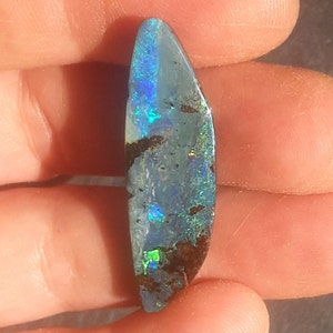 Blue Green Stripey Boulder Opal Crystal