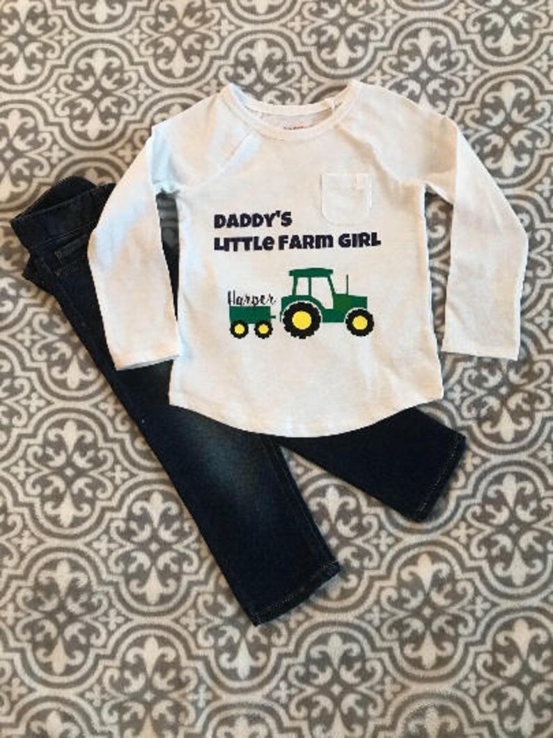 Daddy S Helper Personalized Tractor Onesie Farmer Girl Tractor Onesie Shirt Bodysuit Farm Life Girls Clothing Clothing Valresa Com