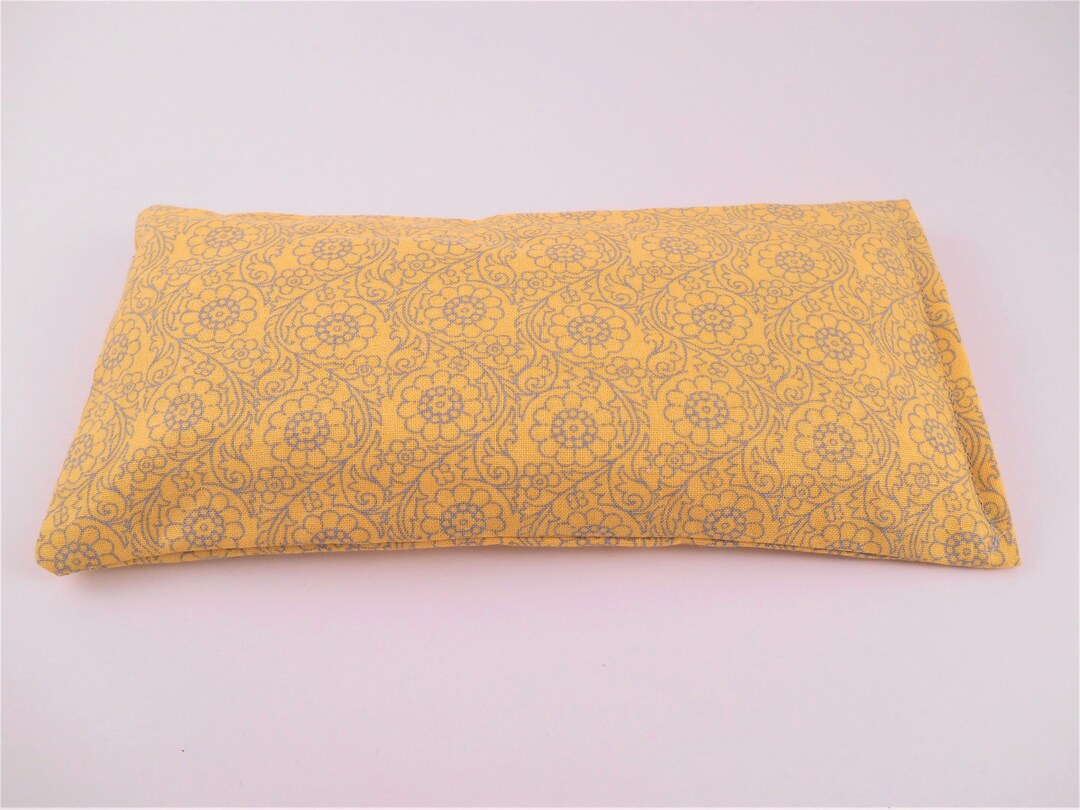 Eye Pillow Unscented Cotton Yellow Floral Flaxseeds Gift Etsy