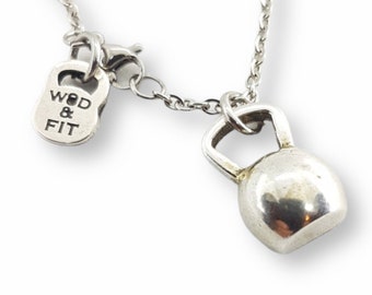 Gym Necklace Half Kettlebell · Bff Gifts · Gym Gift· Boyfriend Gift · Girlfriend Gift · Dad Gift · Kettlebell Necklace · Mom Gift ·Wod & Fit
