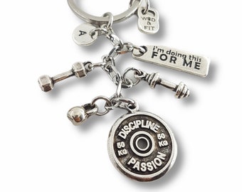 Custom Keychain DISCIPLINE PASSION Workout Gift · Personalized Gifts · Coach Gift · Bff Gifts · Boyfriend Gift · Dad Gift ·Fitness Wod & Fit