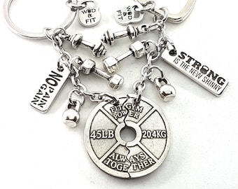 Couple Custom Keichain Gym Gifts Weight Plate Always Together · Personalized Gift · Bodybuilding · Fitness · Engagement gifts · Wod & Fit