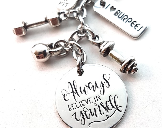 Custom Keychain Always Believe in Yourself · Bff gifts · Personalized gifts · Girlfriend gifts · Custom Gift · Fitness · Mom Gift ·Wod & Fit