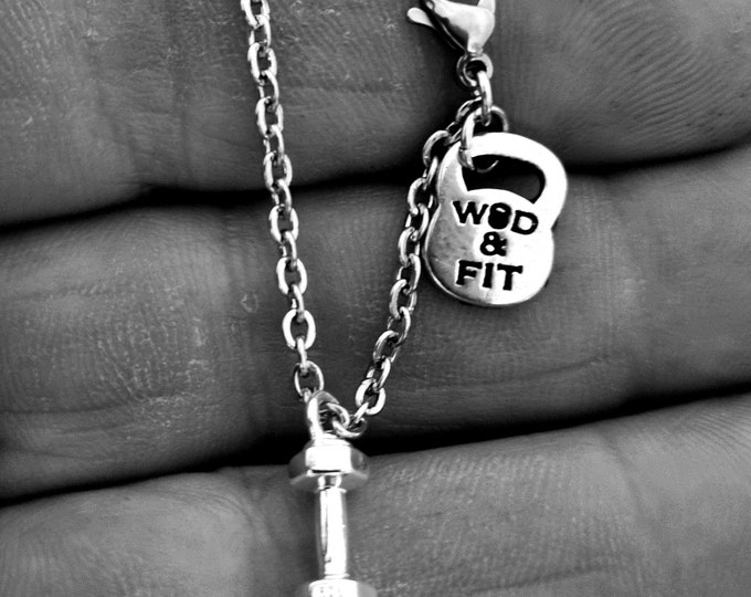 Collar Gimnasio Mancuerna Plata · Joyas Gym · Regalo Novio · Collar Fitness · Regalo Novia · Collar Gym - Joyas Crosstraining- Wod & Fit