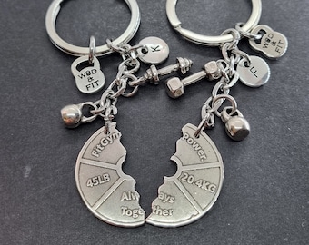 Couples Gym Keychain Weight Plate I Love my Life Always Together · Anniversary Gift · WeightLifter · Bodybuilding· Couples gift· Wod & Fit