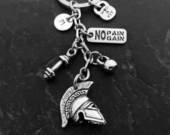 Spartan Helmet Keychain Motivation Personalized gift · Name Keychain · Gym Gift· Spartan Keychain · Gift for men · We the people · Wod & Fit