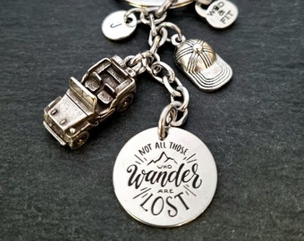 Offroad Custom Keychain MotivationTag Cap and initial -Off Road Lovers - 4x4 Offroad Motivation Gift · New Car Keychain ·