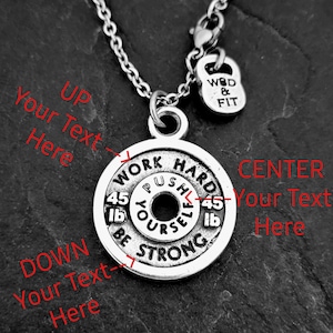 Gepersonaliseerde Gym Ketting 45lbs Disc - Bodybuilding - Gym Ketting - Fitness · Gewichtheffen - Gewichtheffen - Gepersonaliseerd cadeau · Wod & Fit