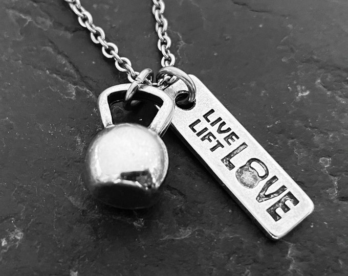 Gym Necklace Kettlebell Personalized gift · Girlfriend Gift · Fitness Necklace · Bff Gifts · Wife Gift · Mom Gift · Sister Gift · Wod & Fit