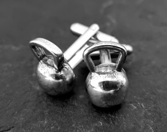 Cufflinks Gym Kettlebell Workout Gifts · Fitness Gift · Wedding gift · Gym Gifts ·  Cuff links · Crosstraining · Boyfriend gift · Wod & Fit