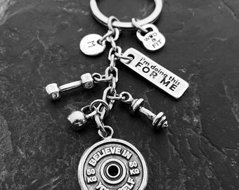 Gym Keychain BELIEVE IN YOURSELF Gym Gift · Custom gift · Gym Gifts · Workout Gifts · Motivation · Fitness · initial Gift · Sport Wod & Fit