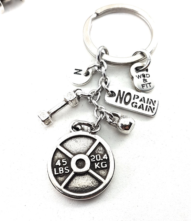 Keychain Rich Workout Weight Plate 45lbs Motivation Fitness Etsy