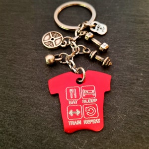 Gym Tshirt Keychain Personalized Gift · Custom Keychain - Personalized T Shirt - Name Keychain ·Fitness · Crosstraining ·Gym Gift ·Wod & Fit