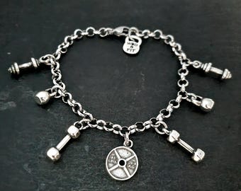 Gym Woman Custom Bracelet Tabata Workout Gift · Bodybuilding · Gym Gifts ·Fitness Gifts ·Girl Gift ·Crosstraining· Charm Bracelet· Wod & Fit