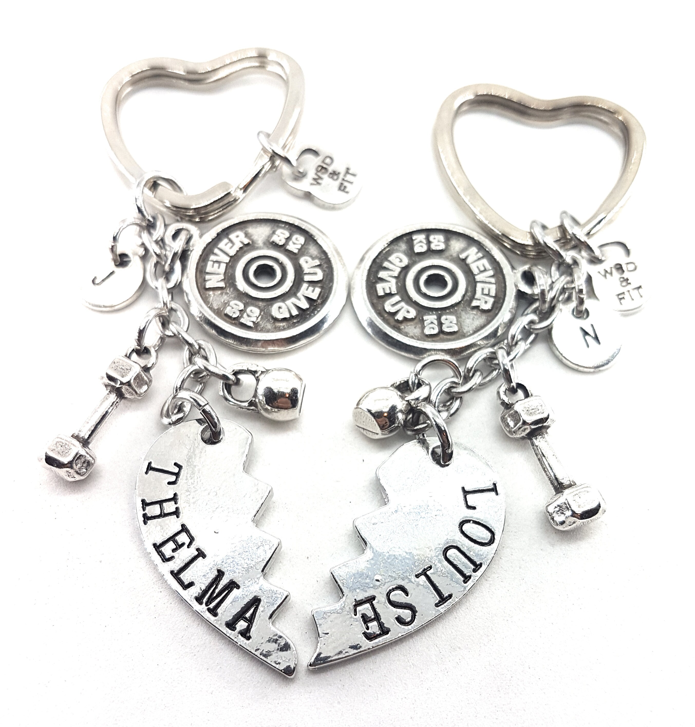 Couples Custom Keychain Thelma and Louise Never Give up -  UK