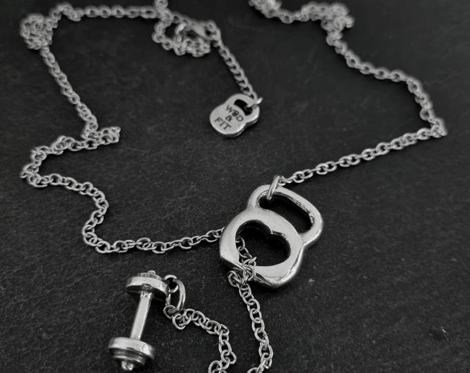 Gym Necklace Kettlebell Heart Complex Workout · Female Bodybuilding · Gym Gifs · Crossfit Gifts · Sport Gift · Mom Gift· Wife gift·Wod & Fit