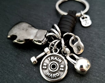 Boxing Glove Keychain Dark BROWN Leather Keychain Boxing Challenge - Custom Gift - Boxing Jewels- UFC Gift - MMA Gift -Coach gifts Wod & Fit