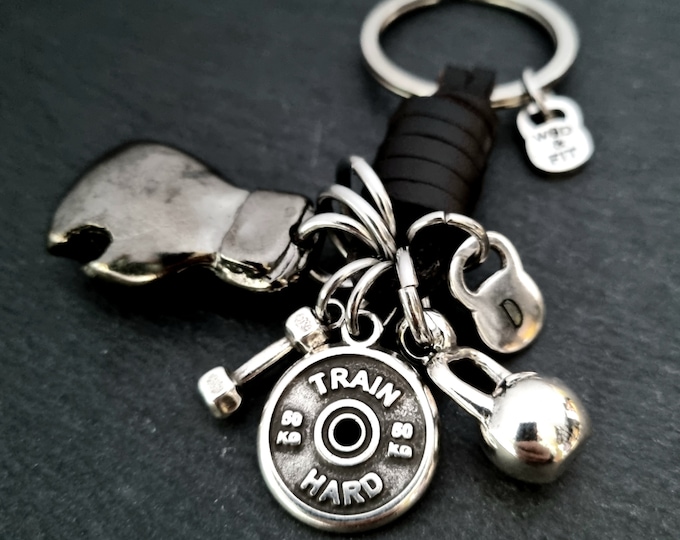 Boxing Glove Keychain Dark BROWN Leather Keychain Boxing Challenge - Custom Gift - Boxing Jewels- UFC Gift - MMA Gift -Coach gifts Wod & Fit