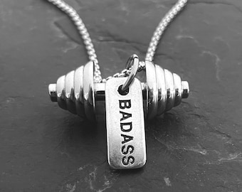 Gym Custom Necklace Power weight lifting · Best Coach Gift · Boyfriend Gift · Personalized Necklace · Bff Gifts · Name Necklace · Wod & Fit