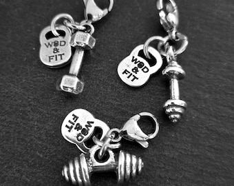 Zipper Pull For Bags,Bodybuilding Gift,Keyring Clasp,Gym,Dumbbell,Barbell,Zipper Clasp,Fitness Keychain Clasp,Personal Trainer Gift,Fitness