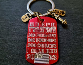 GYM Keychain MURPH Workout · Best Friend Gift · Custom Key ring · Gym Gifts · Boyfriend Gift · Personalized Gift · Crosstraining · Wod & Fit