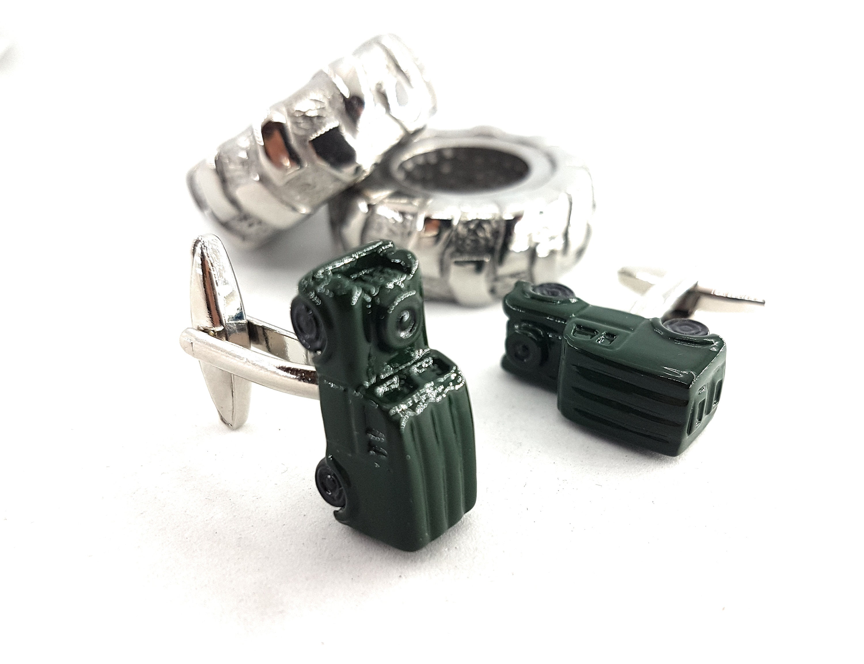 Land Rover Cufflinks 3D Green Accessories Off Road Gift Gifts For Her Land Rover Defender