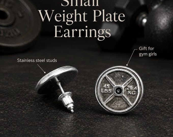 Gym Earrings Weight Plate -Workout gifts - Gym Earring - fitness motivation- Weight lifting -handmade earrings · Fitness Gifts · Wod & Fit