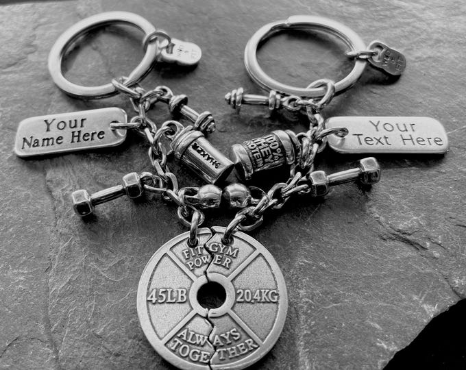 Couples Gift Custom Keichains Weight Plate Always Together · Custom Gift · Name Gift · Bodybuilding Gift · Gym Gifts · Fitness · Wod & Fit