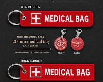 Emergency Medical Alert Meical Bag - Epipen Inside · Medical Alert Keychain - Diabetes - Allergy - Inhaler inside · First Aid Tag · Medical
