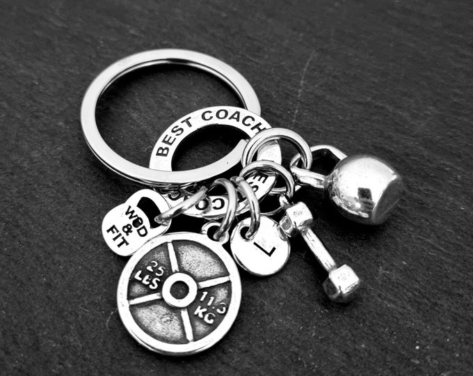 Gym Keychain Hansen Workout Gift Kettlebell - Fitness Key Ring - Body building - Gym Motivation - Personal Trainer Gift- Fitness -Wod & Fit
