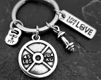 GYM Keyring Weight Plate Motivation Gwen Workout Gifts - Custom Gym Gifts - Personalized Gift · Crosstraining Gift ·Weight lifting·Wod & Fit