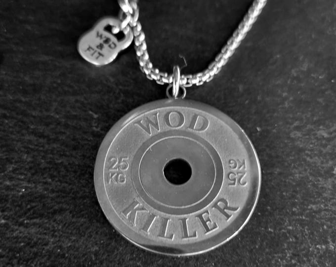 Gym Gift Wod Killer Weight Plate Necklace Motivation · Bodybuilding · Weight Lifting - Fitness necklace · Powerlifter necklace ·  Wod & Fit