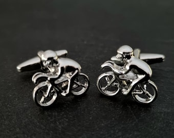 Cyclist Bike Cufflinks · Cyclist Racer Bike Cufflinks · Dad Gift · Bicycle Cufflinks · Gift for Cyclist· Biker Gifts · Cuff Links ·Wod & Fit