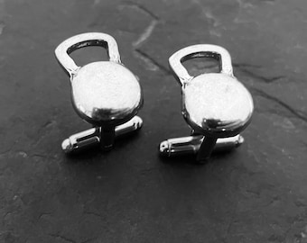 Kettlebell Cufflinks Slim · Shirt Cuff links · Fitness Gift · Bodybuilding Gift · Gym Gifts · Boyfriend Gift · Crosstraining Gift· Wod & Fit