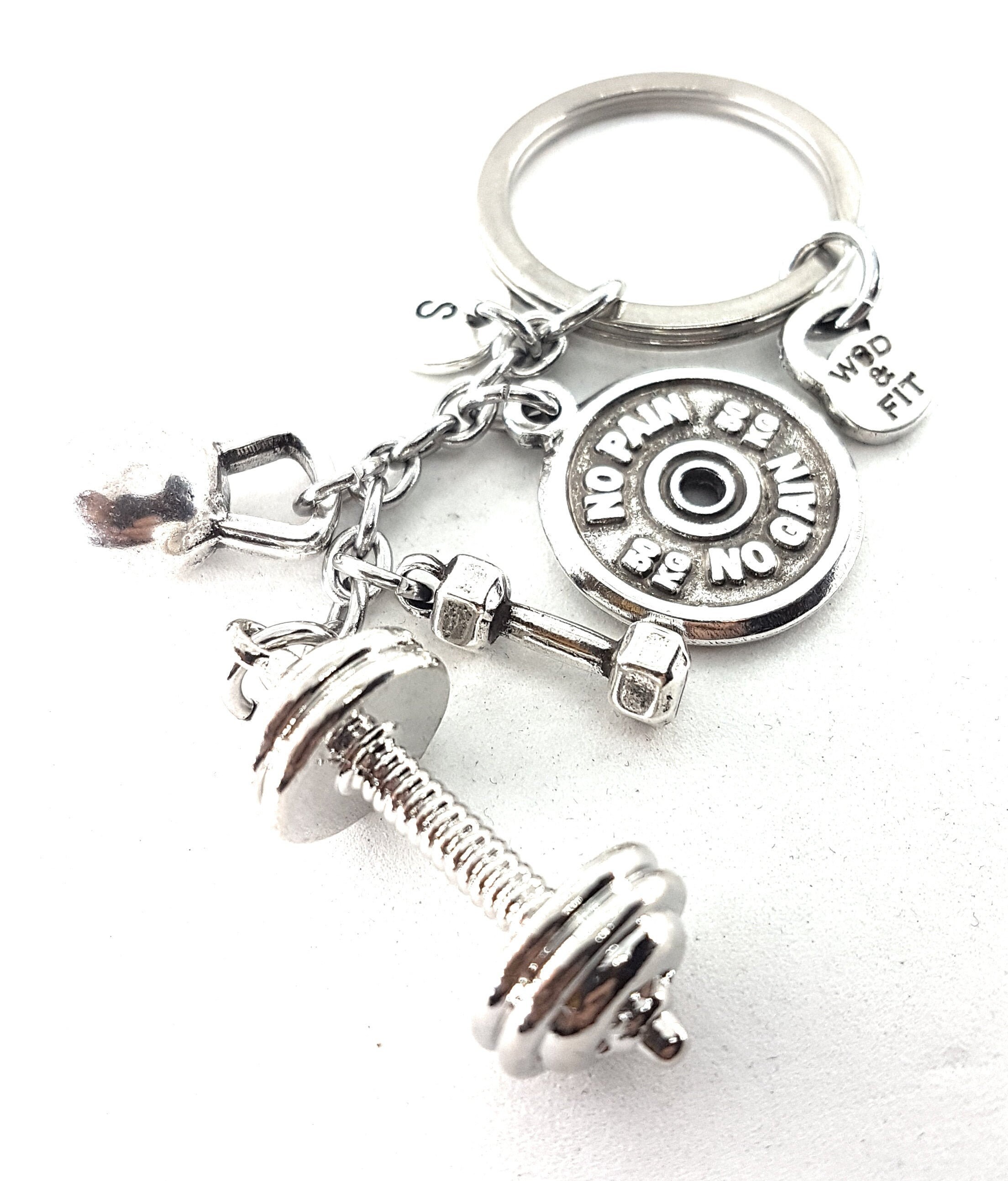 Barbell Keychain Miagi Workout Kettlebell,Dumbbell,Motivation FitPlate