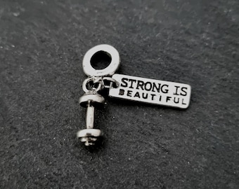 Gym Pendant Strong is Beautiful for necklaces Bracelet · Fitness Jewelry · BFF Gifts- Mom Gift · Gift for Sister · Girlfriend Gift Wod & Fit